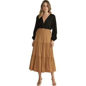 NWT Extra Small MinkPink Tops Harper Twist Blouse Black – Womens